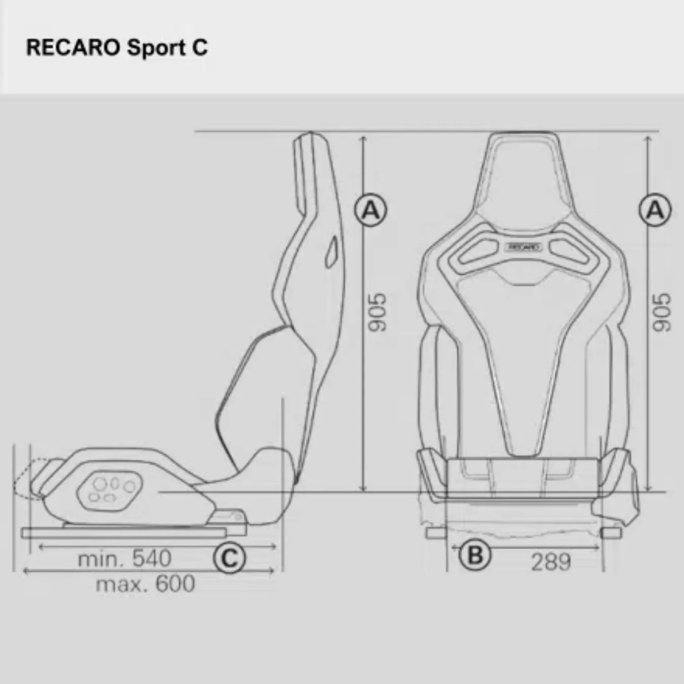 Baquet RECARO SPORT C Cuir Blanc/Dinamica Noir 3Portes Airbag