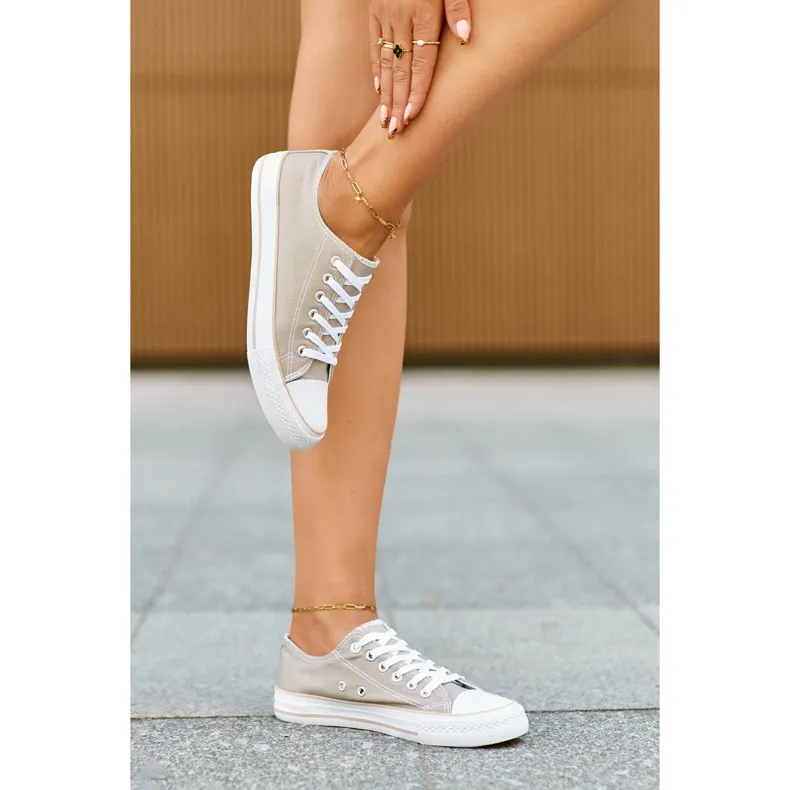 Baskets basses Material Classic pour femmes beige foncé Lennabella