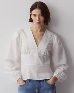 Blouse col V en coton