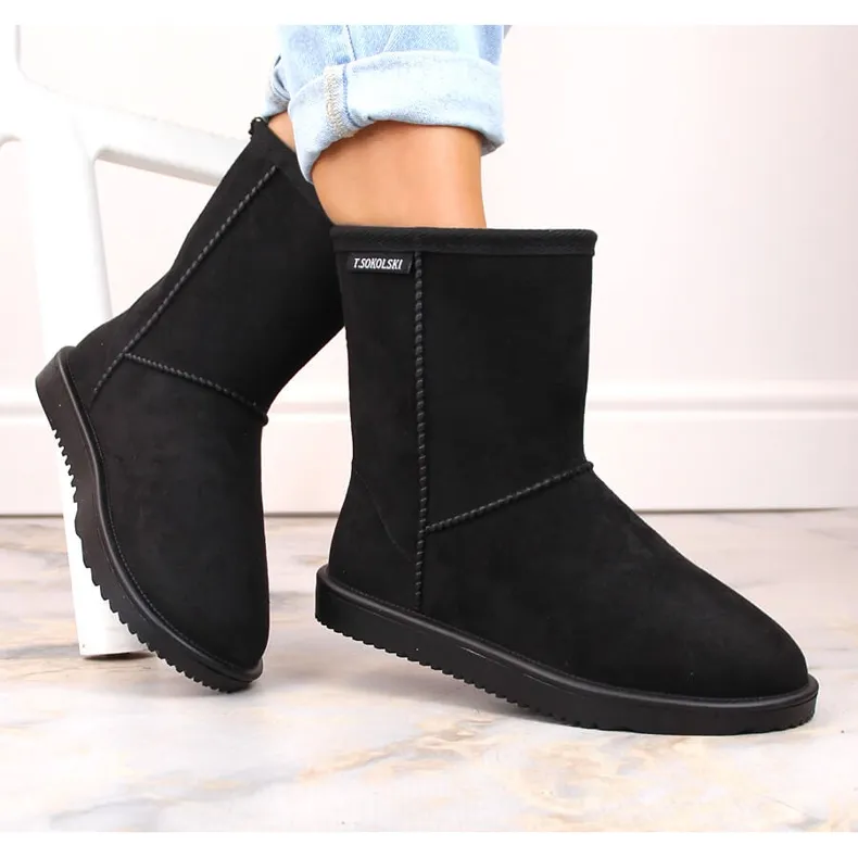 Boots de neige à enfiler Eskimo en daim femme, noir T.Sokolski EMU2241 le noir