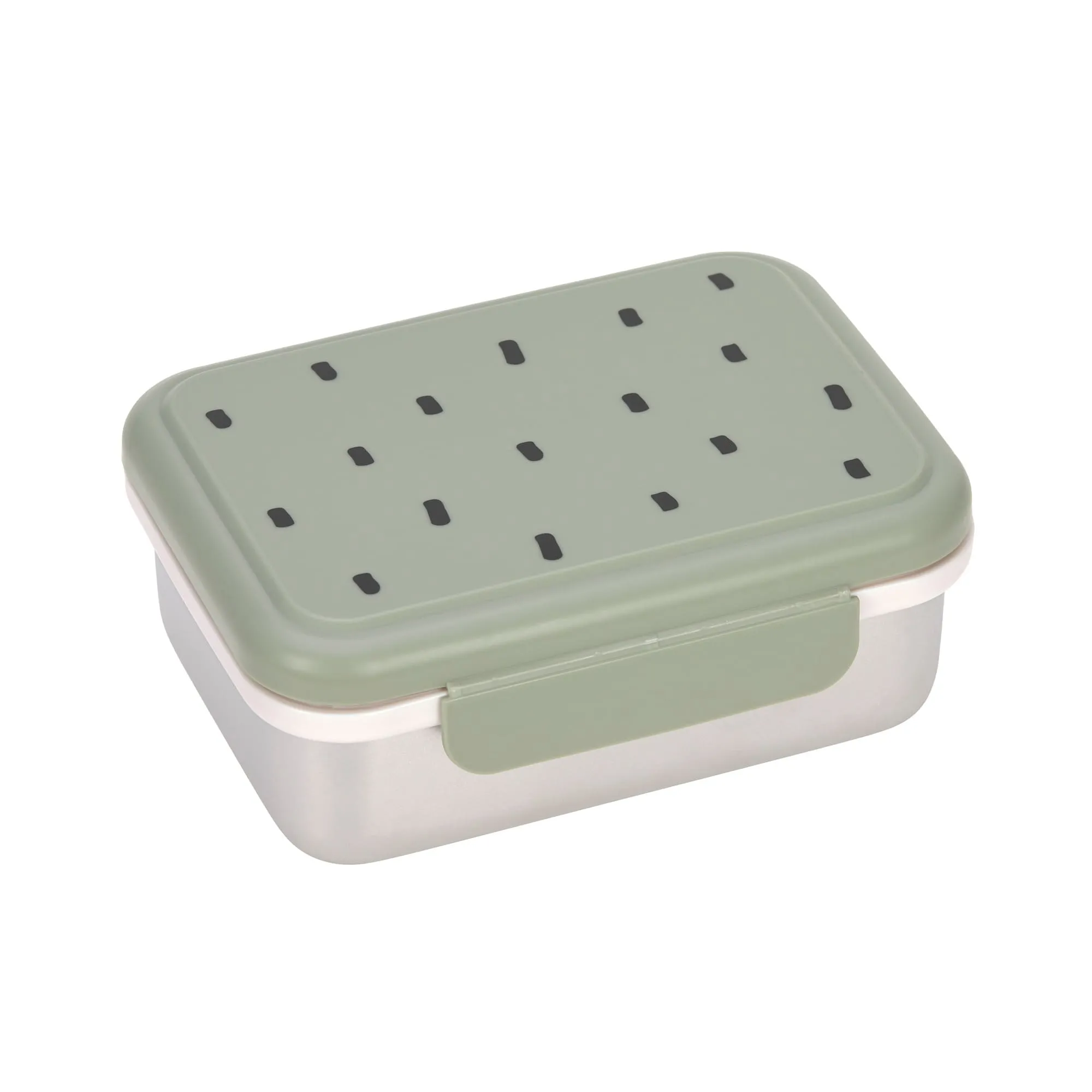 Boîte à goûter inox enfants, Happy Prints clair olive | Lässig