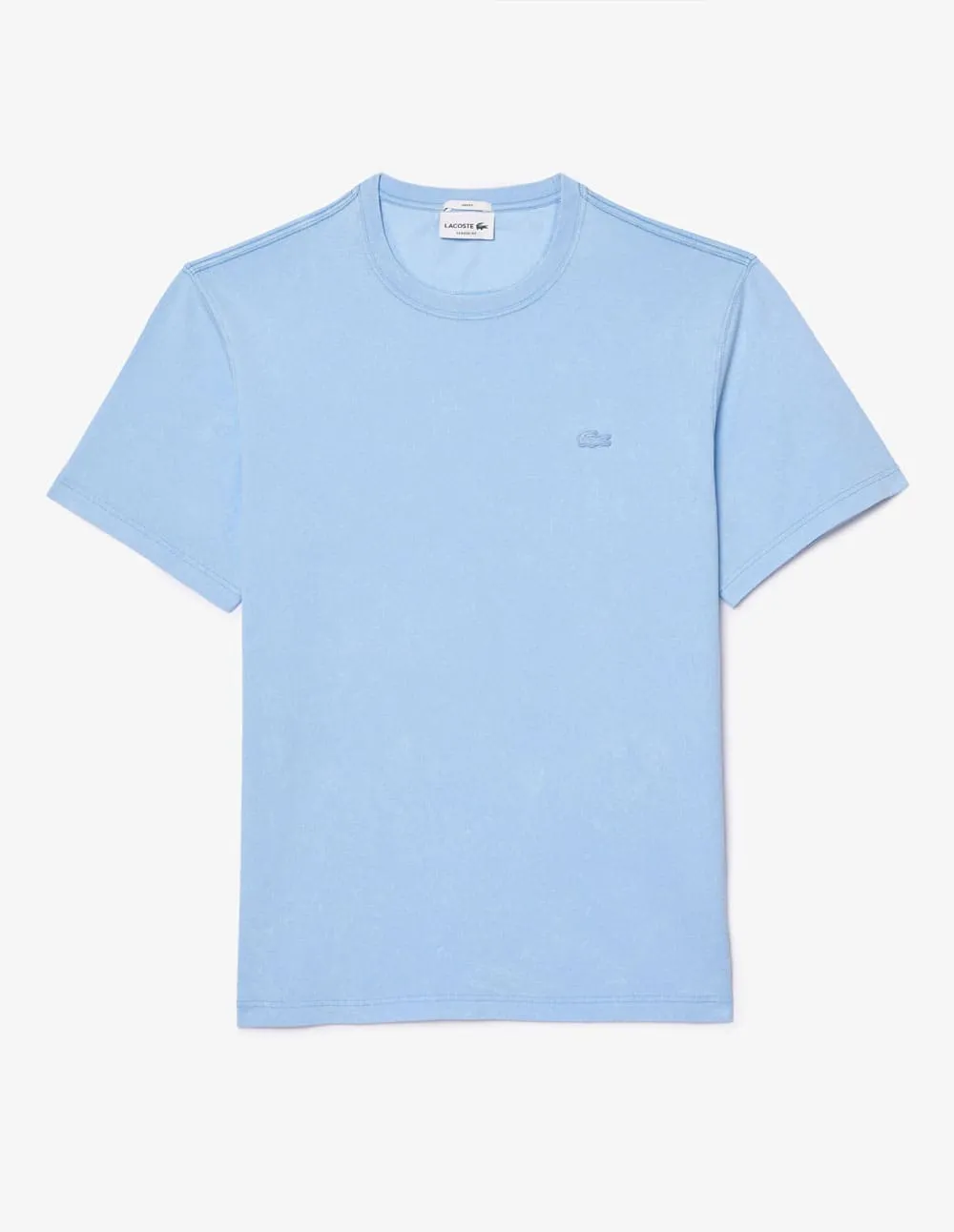 Camiseta Lacoste con Logo Efecto Lavado Azul Unisex