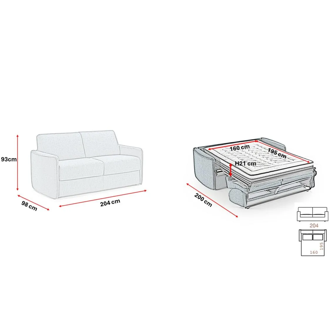 Canapé convertible express Beige 3 places SOFIA | 3 Suisses