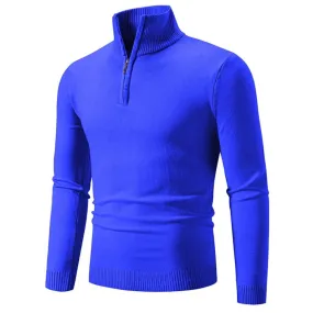 Confortable pull en maille avec col haut et fermeture éclair
