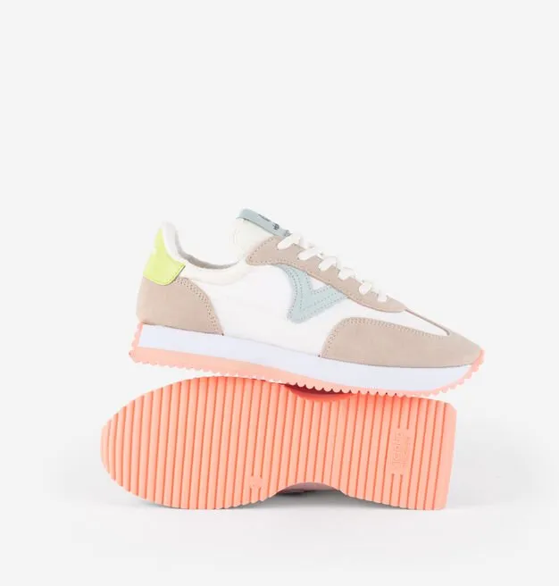 Cosmos cuir fendu & nylon | VICTORIA 1134106 beige