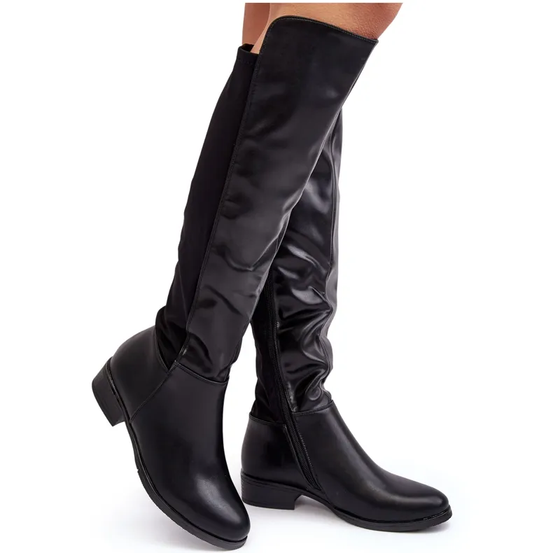 Cuissardes en cuir pour femme S.Barski HY27098A Noir le noir