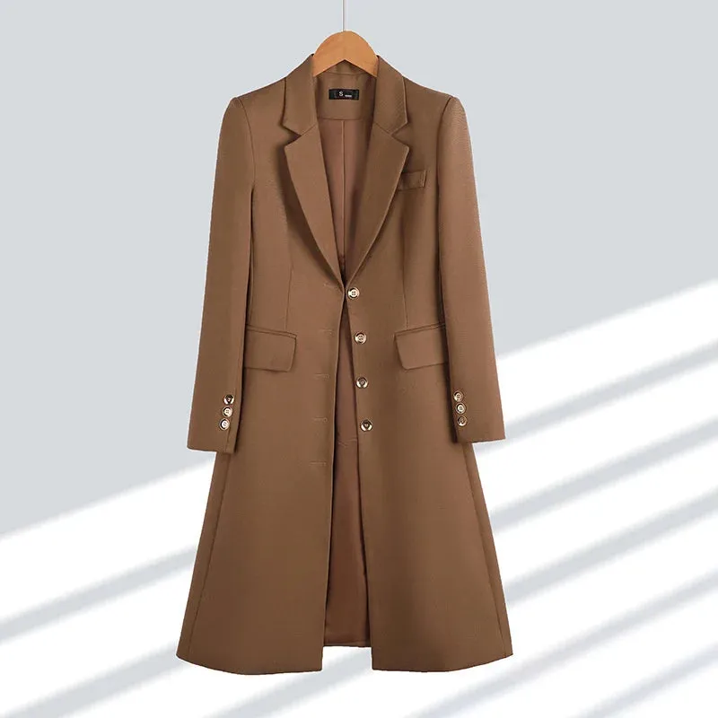 Elena | Trench ajusté mi-long avec col tailleur