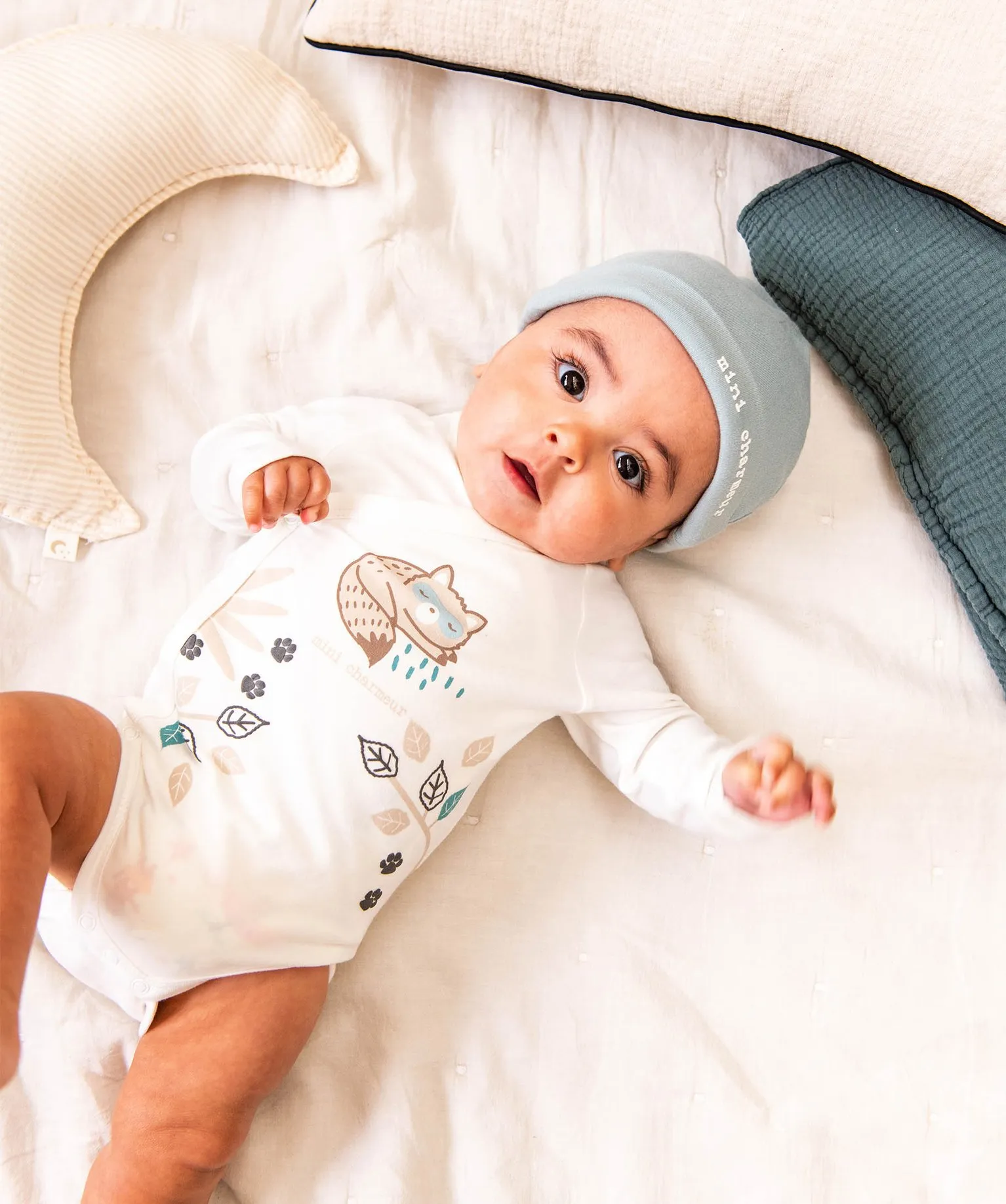 Ensemble layette 3 pièces bébé garçon blanc
