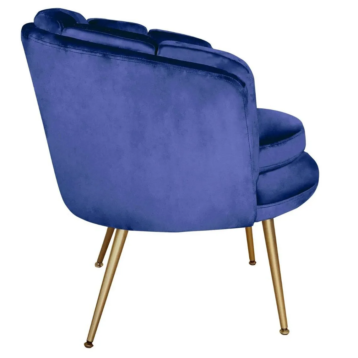 Fauteuil arrondi Velours Bleu  | 3 Suisses
