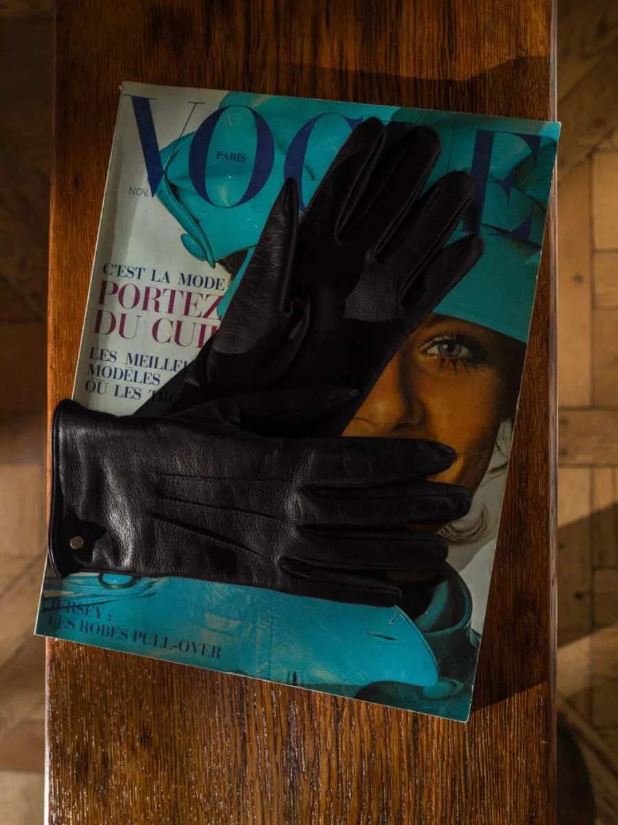 GANTS CUIR NOIR FEMME Gants Femme - Noir