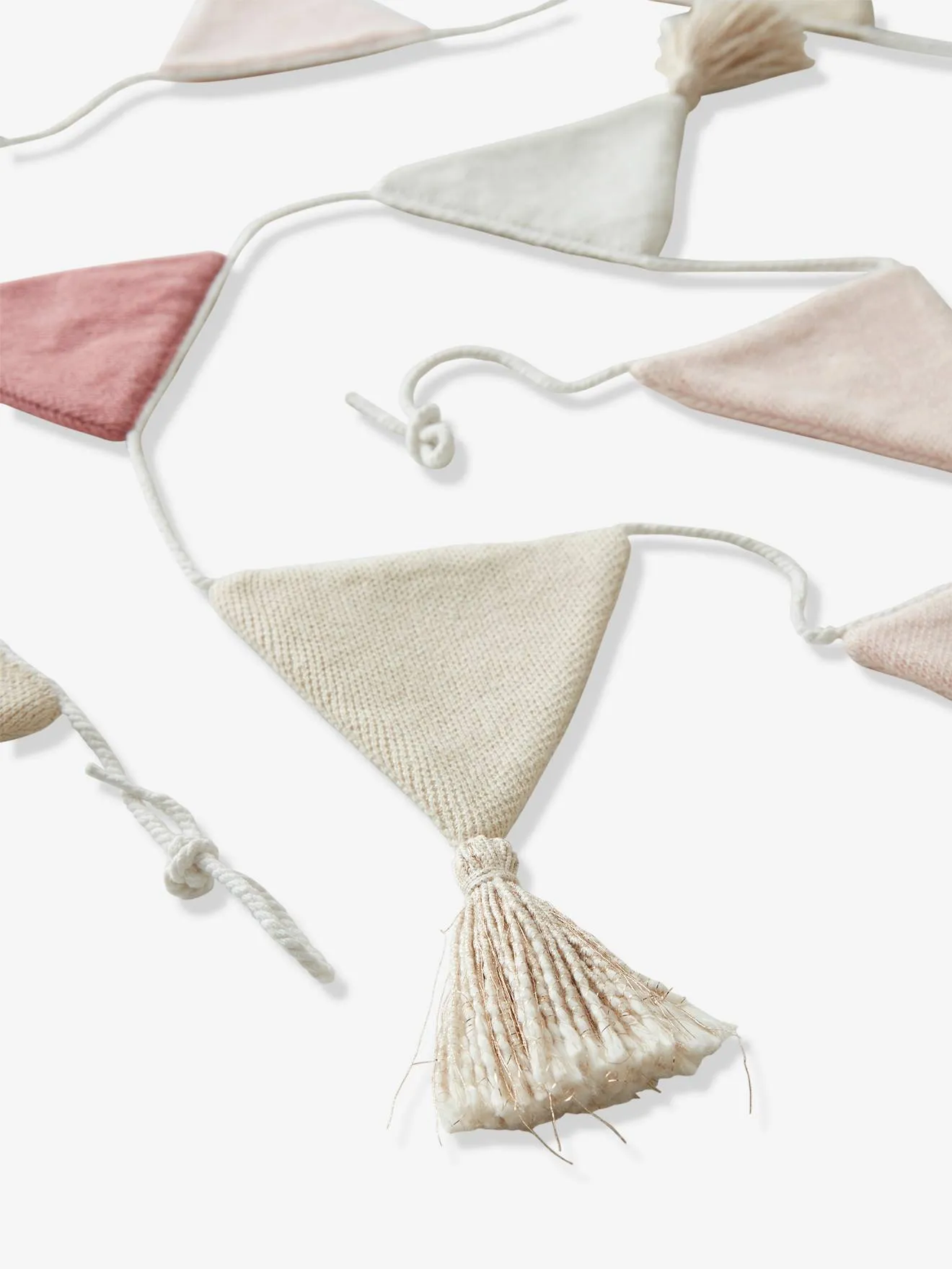 Guirlande fanions tricot beige clair uni - Vertbaudet