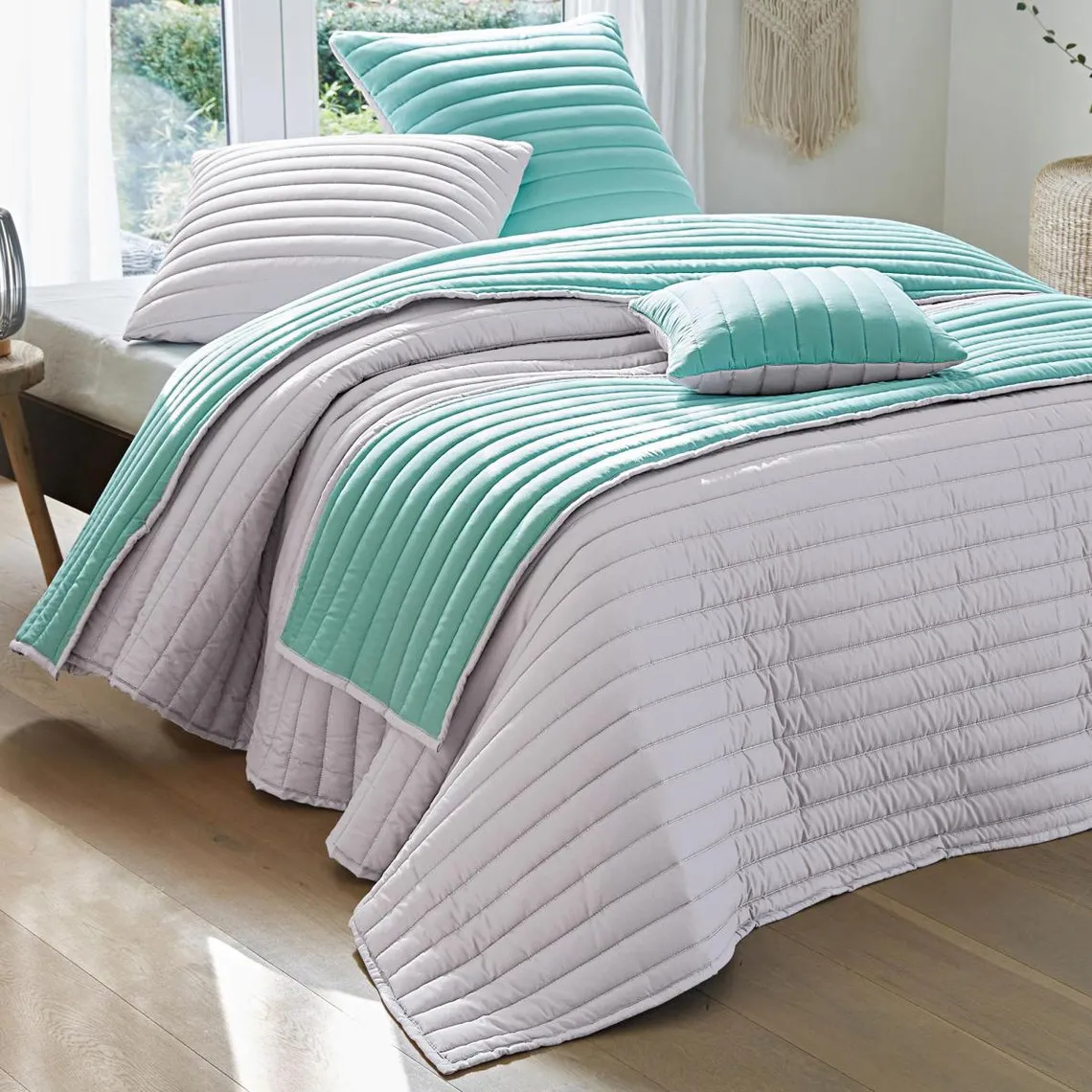 Housse d'oreiller carré double face CL. LIVERPOOL bleue | 3 Suisses