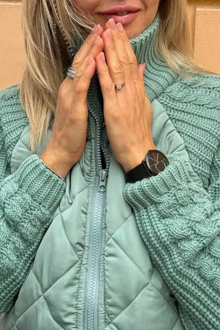 Jade - Veste Décontractée Unie - Patchwork Contrastant - Avec Fermeture clair