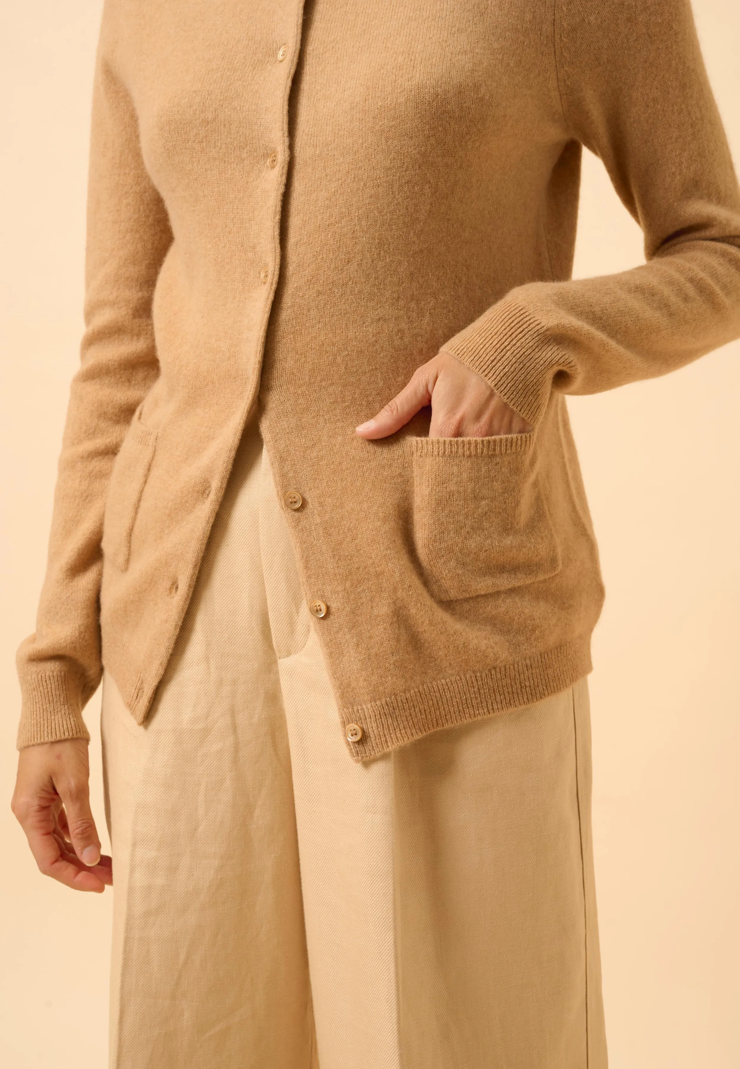 KATHARINE cardigan col rond sahara