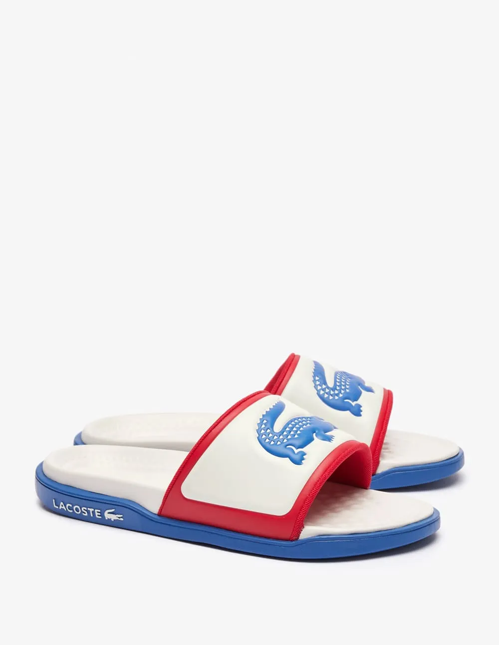 Lacoste Serve Slide Dobles Blancas y Azules Hombre