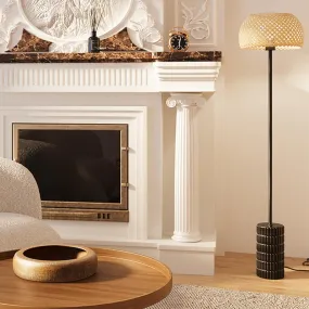 Lampadaire céramique noire et bambou tressé CEZANNE | 3 Suisses