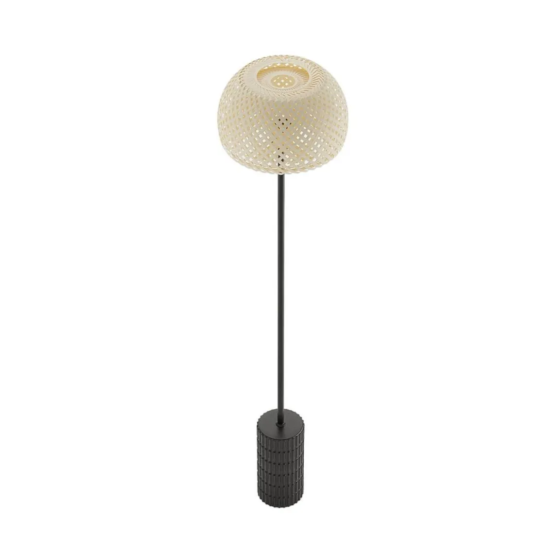 Lampadaire céramique noire et bambou tressé CEZANNE | 3 Suisses
