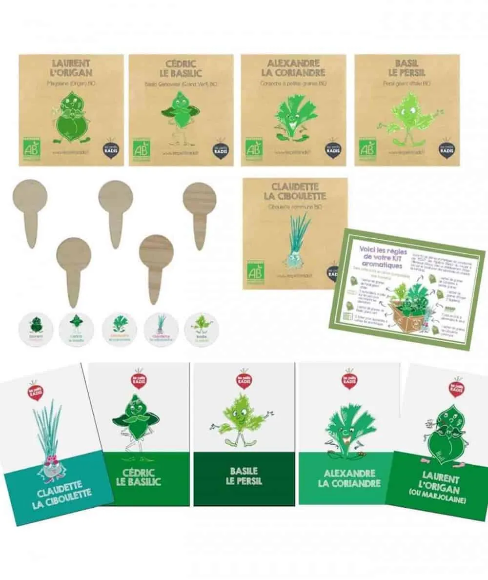 Les petits radis : Kit aromatiques BIO DIY jardinage enfants