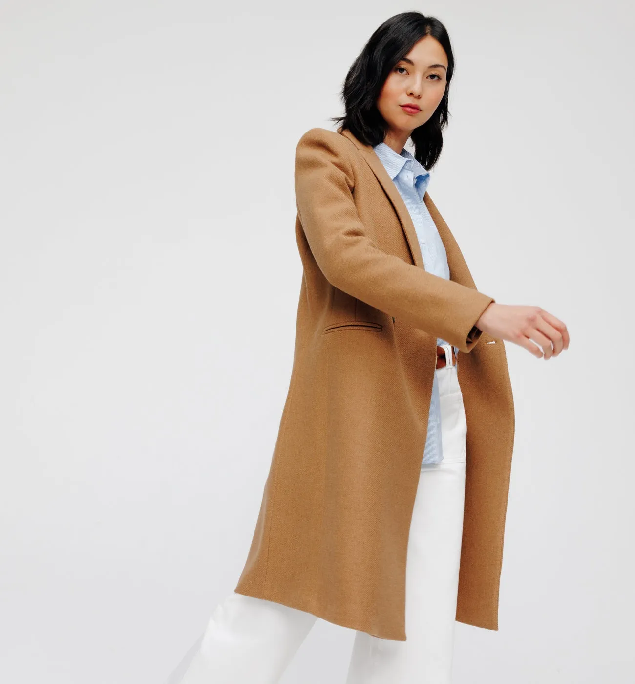 Manteau laine GISELE - court - Caramel