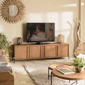 Meuble TV 4 portes en bois de teck recyclé  | 3 Suisses
