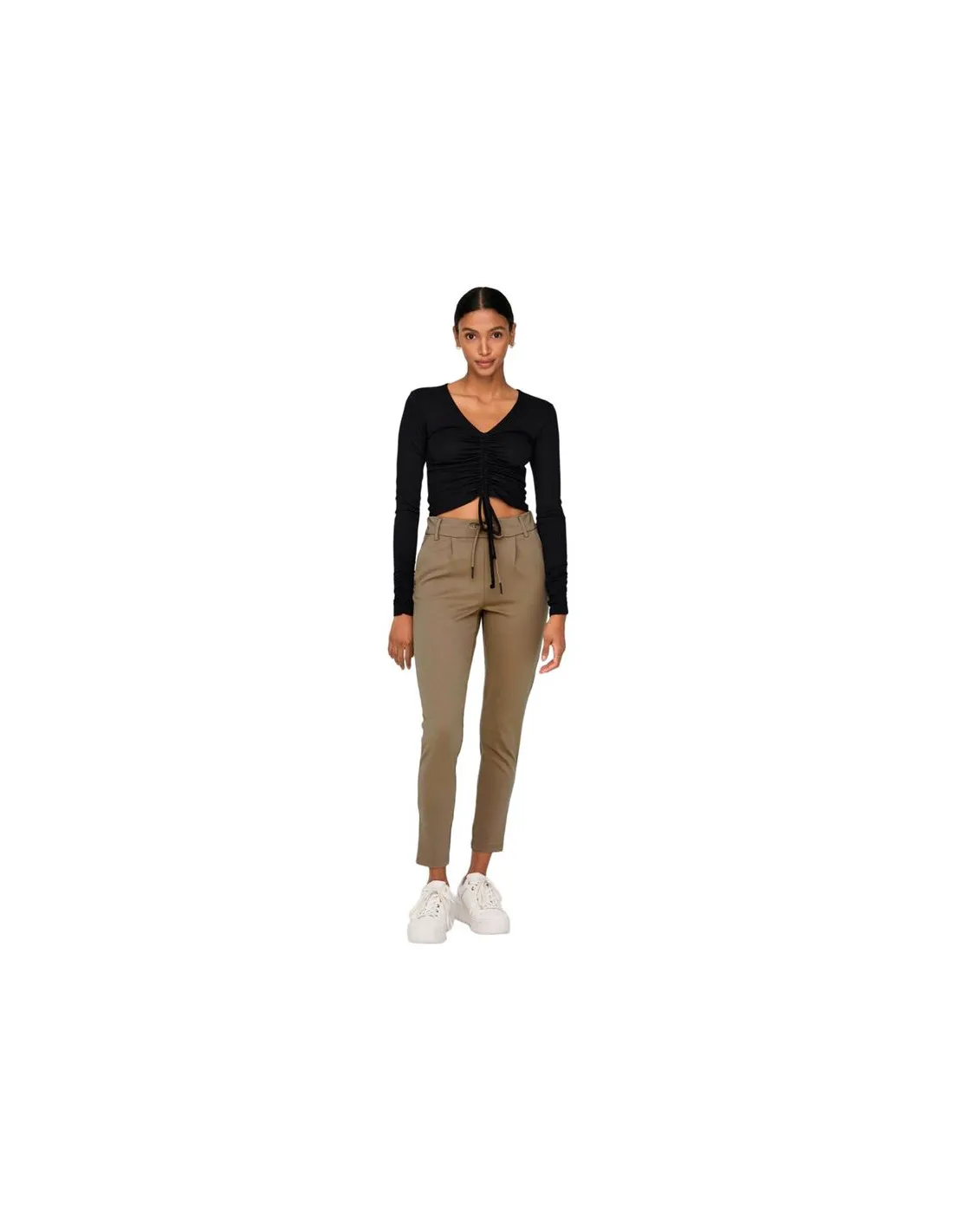 Pantalon Only Onlpoptrash Life Easy Col Caribou Femme