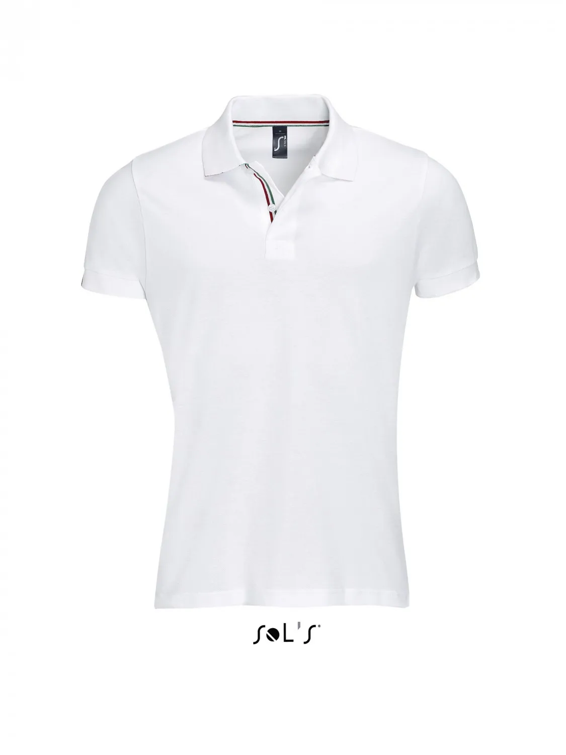 Polo homme couleurs drapeaux - 00576 - blanc et col rouge blanc vert 
