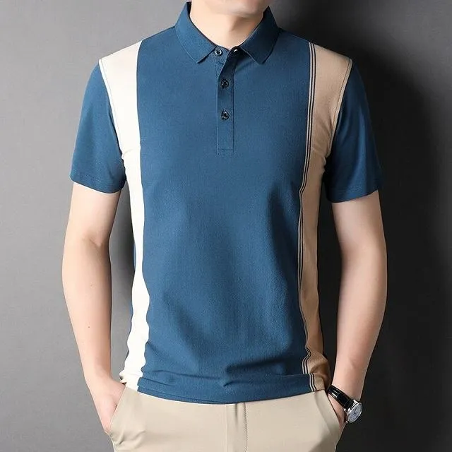 Polo rayé à manches courtes - Look Homme