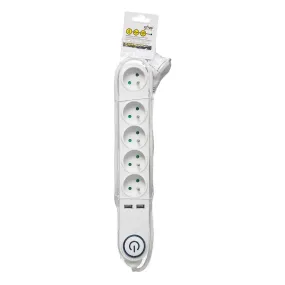 Prise électrique 5 terres et 2 USB | 3 Suisses