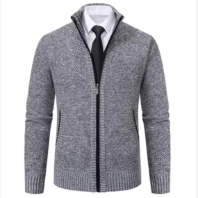 Pull zippé homme - Elégant cardigan zippé à col montant
