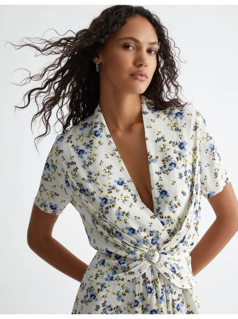 robe fleurie drapée