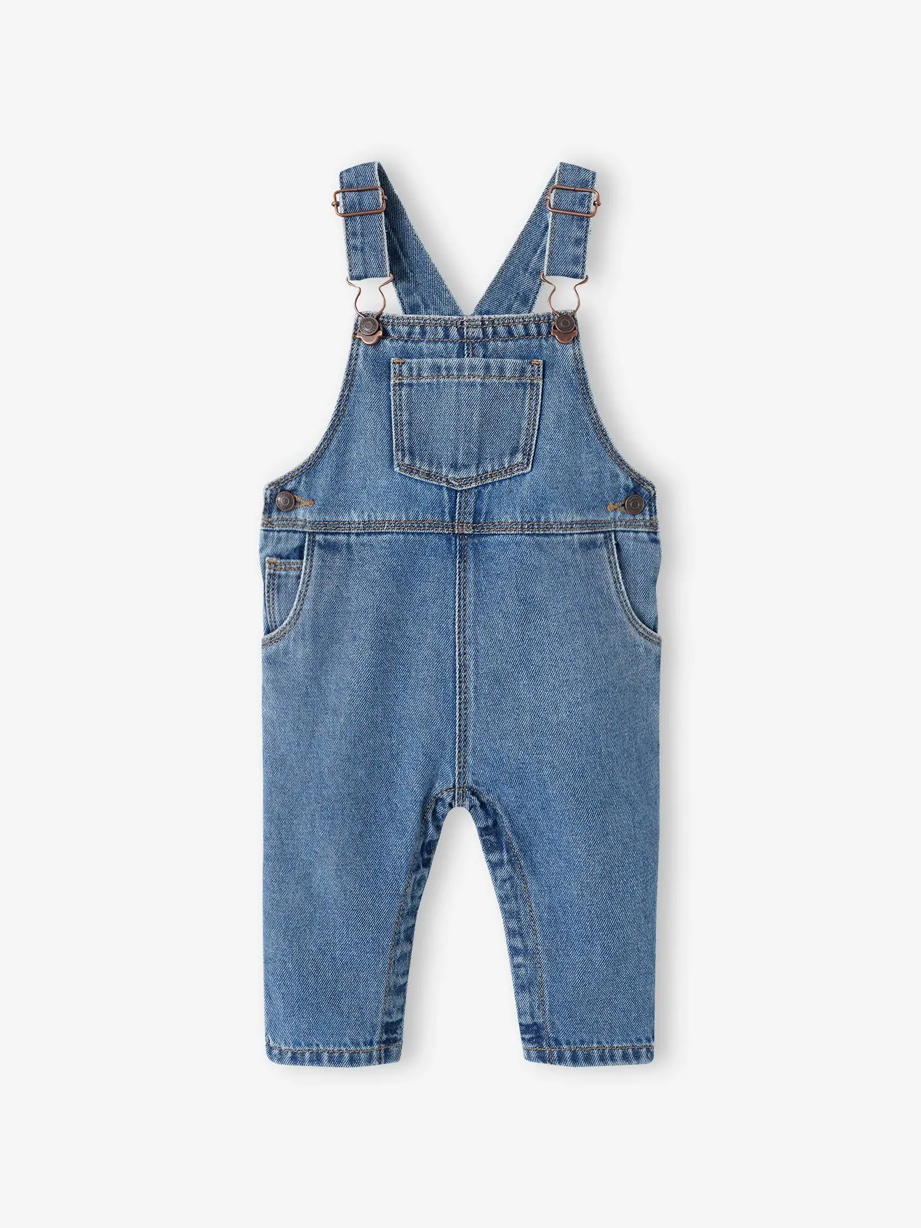 Salopette bébé en denim stone - Vertbaudet