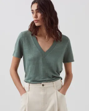 SARAH - T-shirt col V en lin