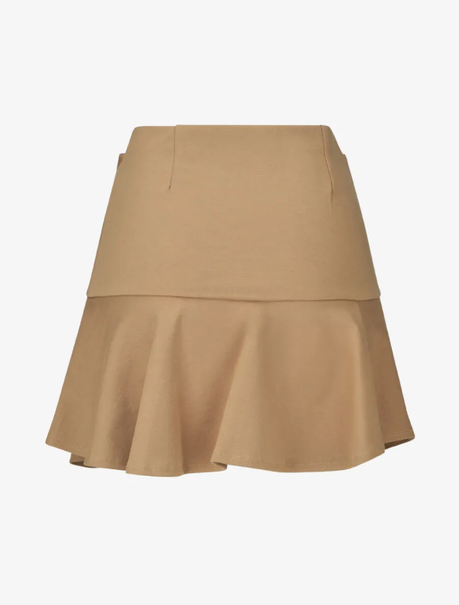 Short trompe l'oeil uni - Beige