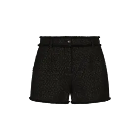 Short tweed laine raschel noir