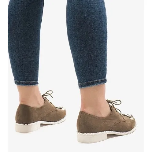 Slip ons verts à sequins L155 beige