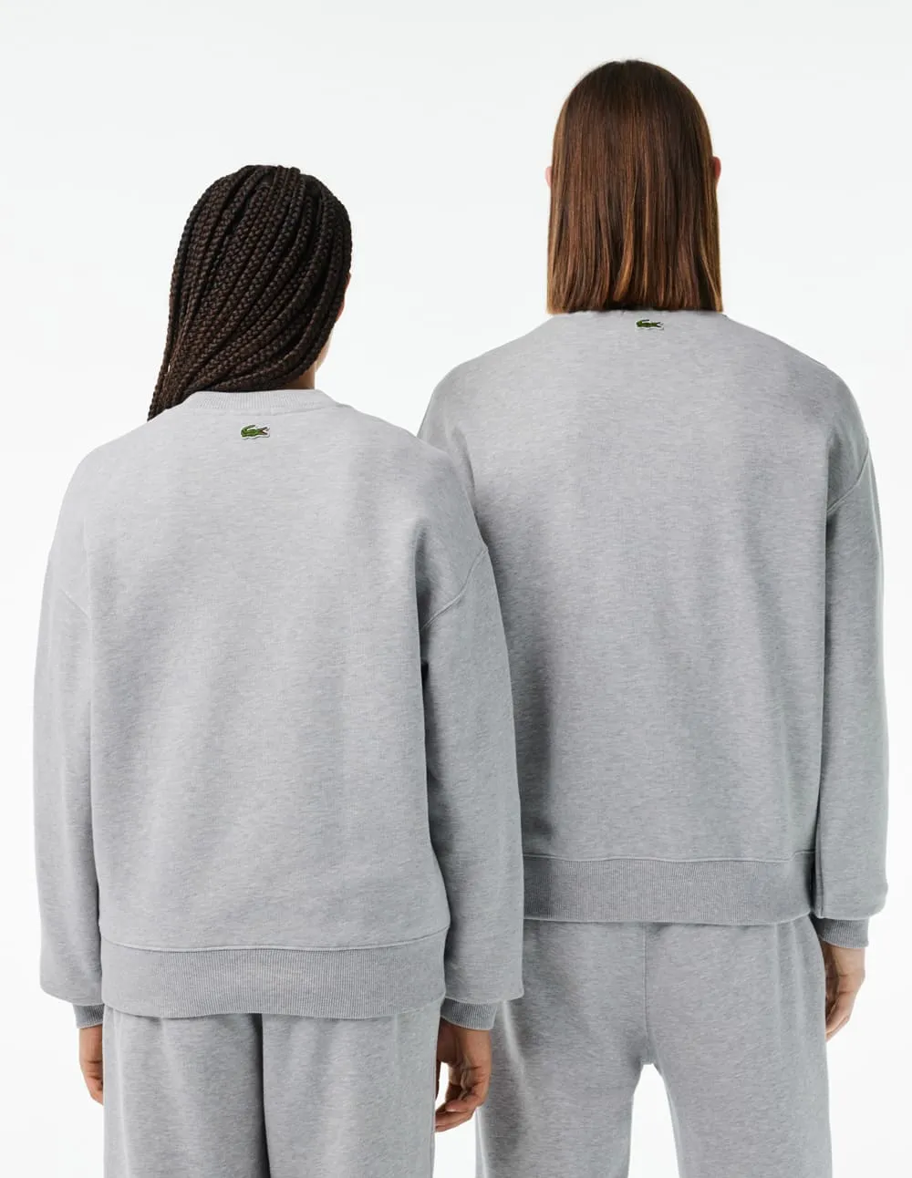 Sudadera Lacoste con Logo Grande Gris Unisex