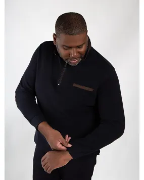 Sweat col camionneur Maneven grande taille bleu marine - Size-factory