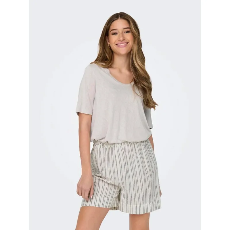 T-shirt col v woven vert femme - Molly Bracken | wimod