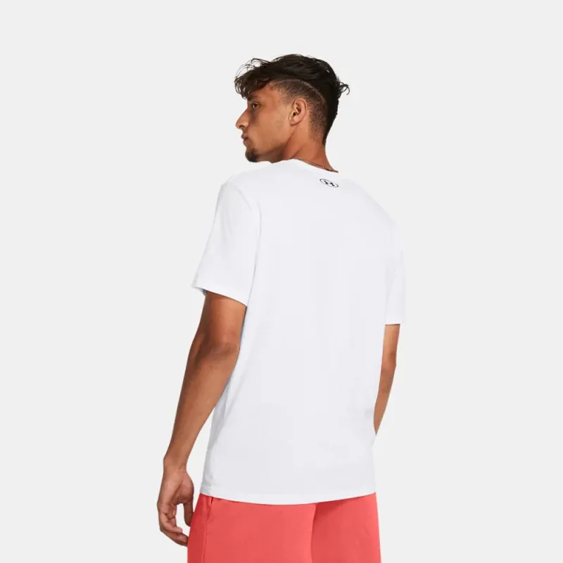 T-SHIRT MANCHES COURTES UNDER ARMOUR COLORBLOCK WORDMARK BLANC