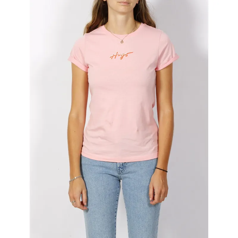 T-shirt reg script logo bleu marine femme - Tommy Hilfiger | wimod