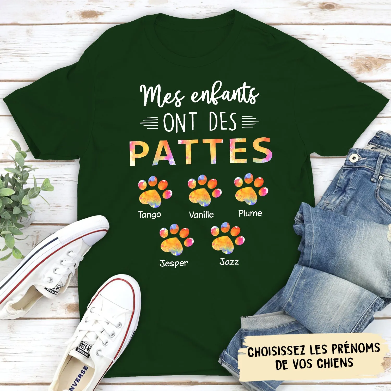 T-shirt Unisex Personnalisé - Mes Enfants Ont Des Pattes