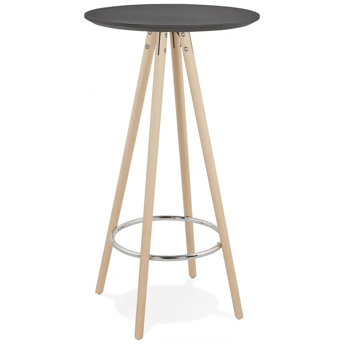 Table de Bar Ronde en Bois de Hêtre Beige et Piétement Beige AGENCY | 3 Suisses