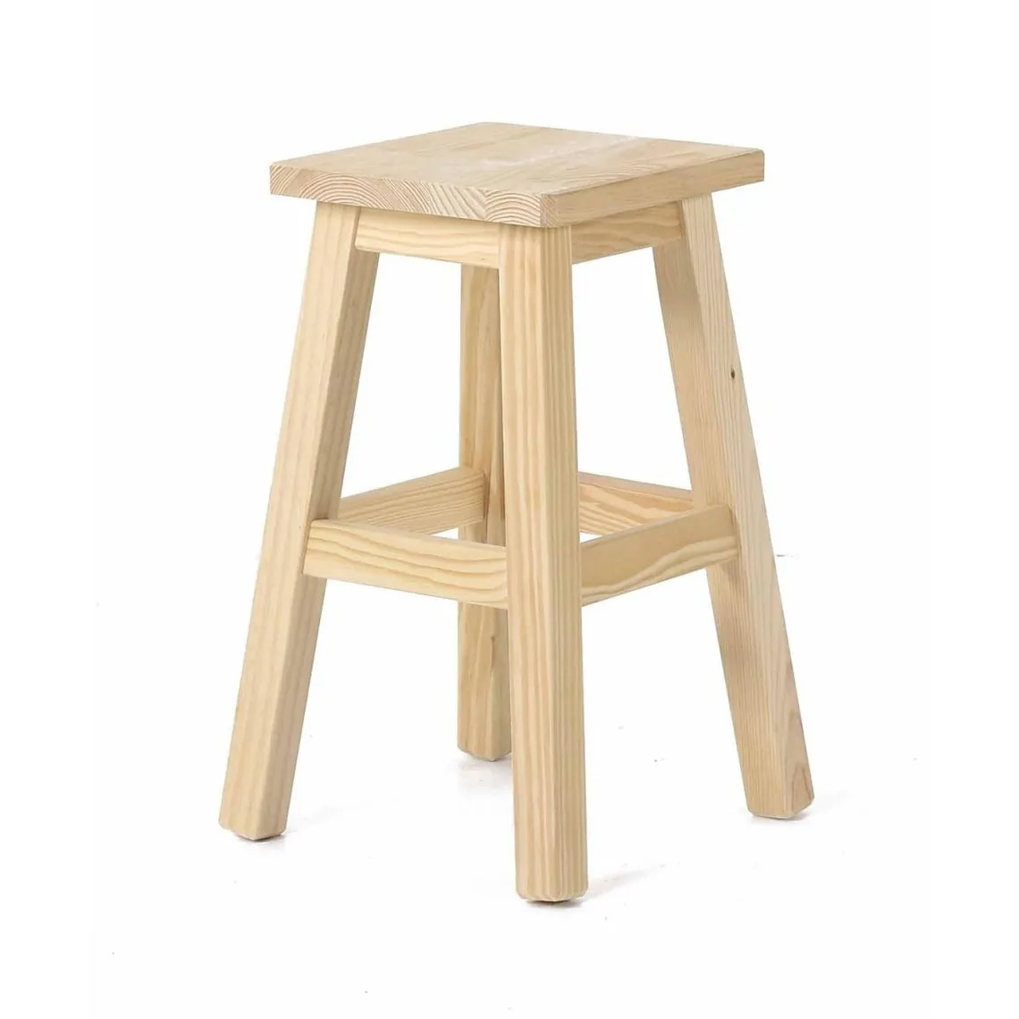 Tabouret carré en bois massif brut | 3 Suisses
