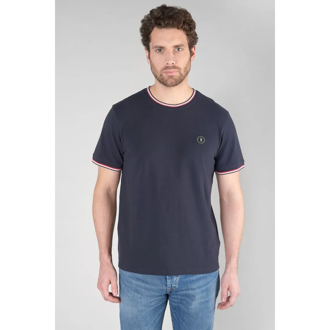 Tee-Shirt Homme ABOT bleu en coton Le Temps des Cerises - T-shirt / Polo Homme sur MenCorner