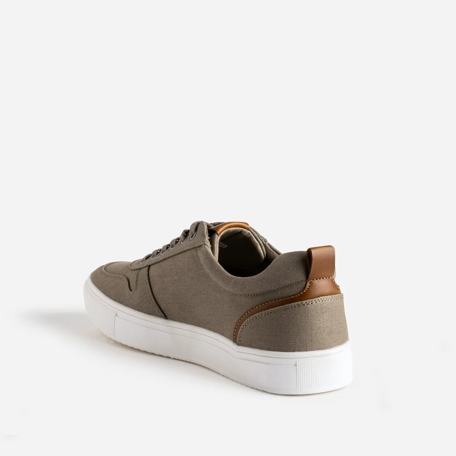 Tennis kaki en toile détails camel - Baskets / Tennis Homme | ERAM