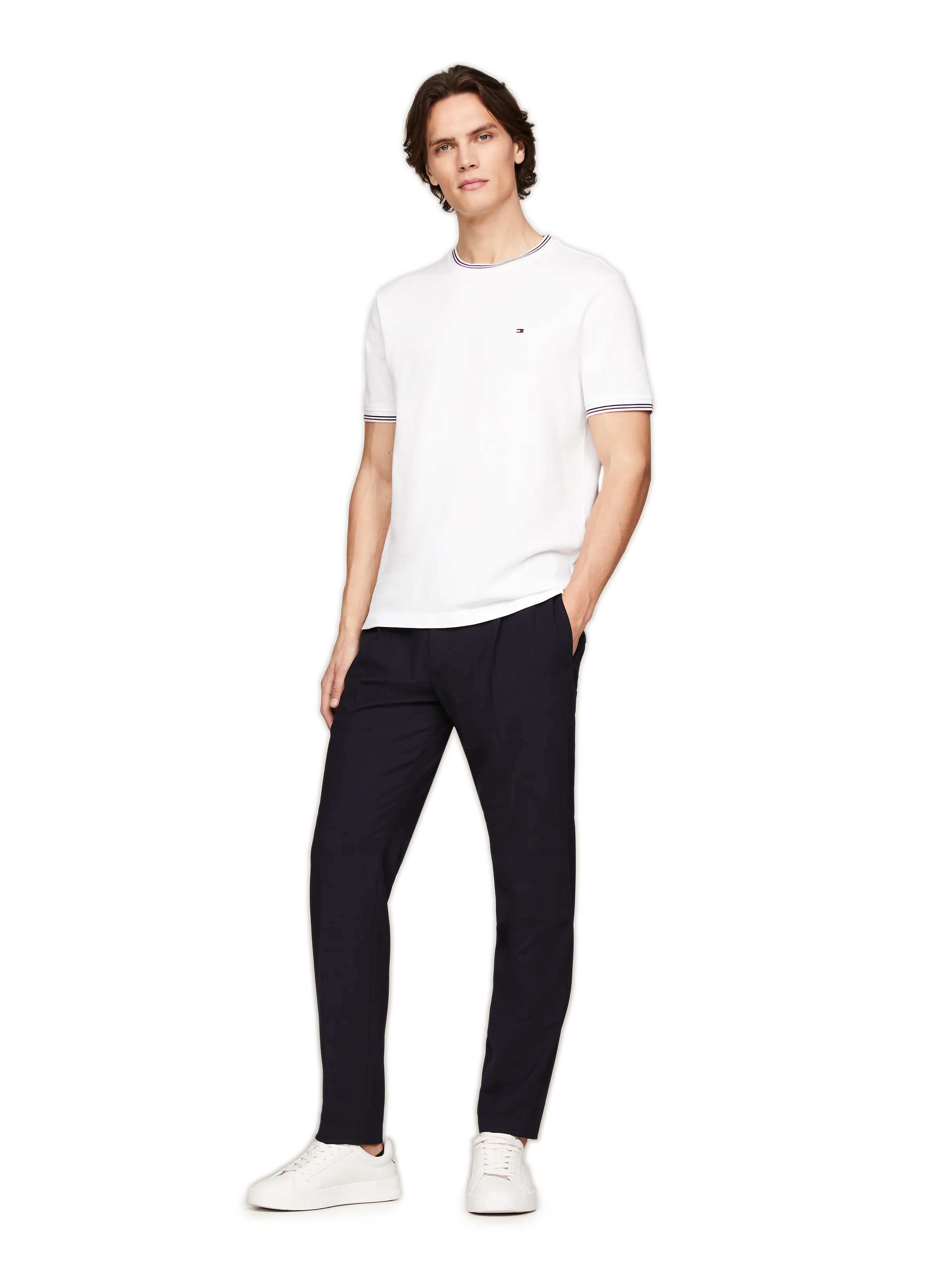 TOMMY HILFIGER  T-shirt en coton  - Blanc