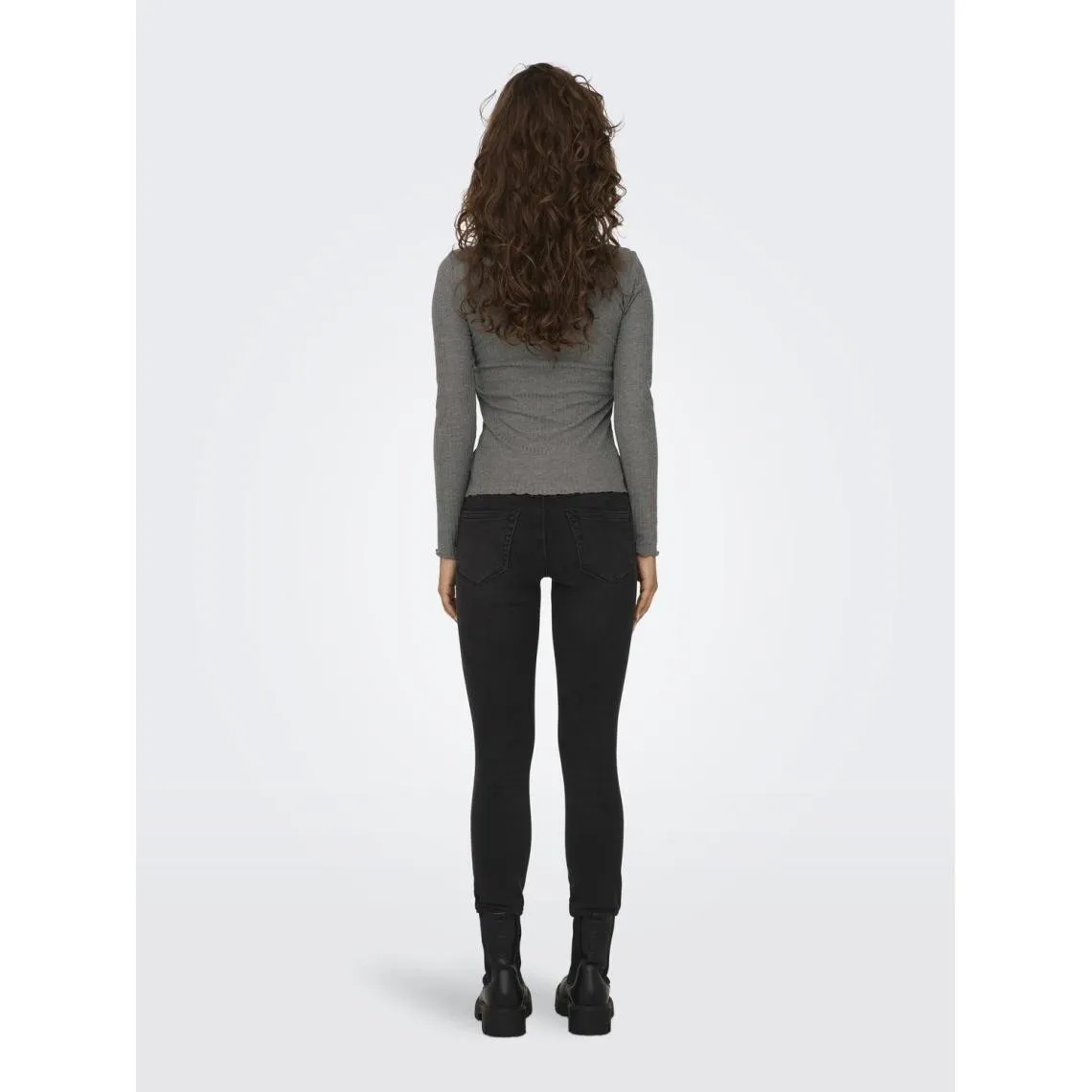 Top col haut manches longues gris foncé Hope | 3 Suisses