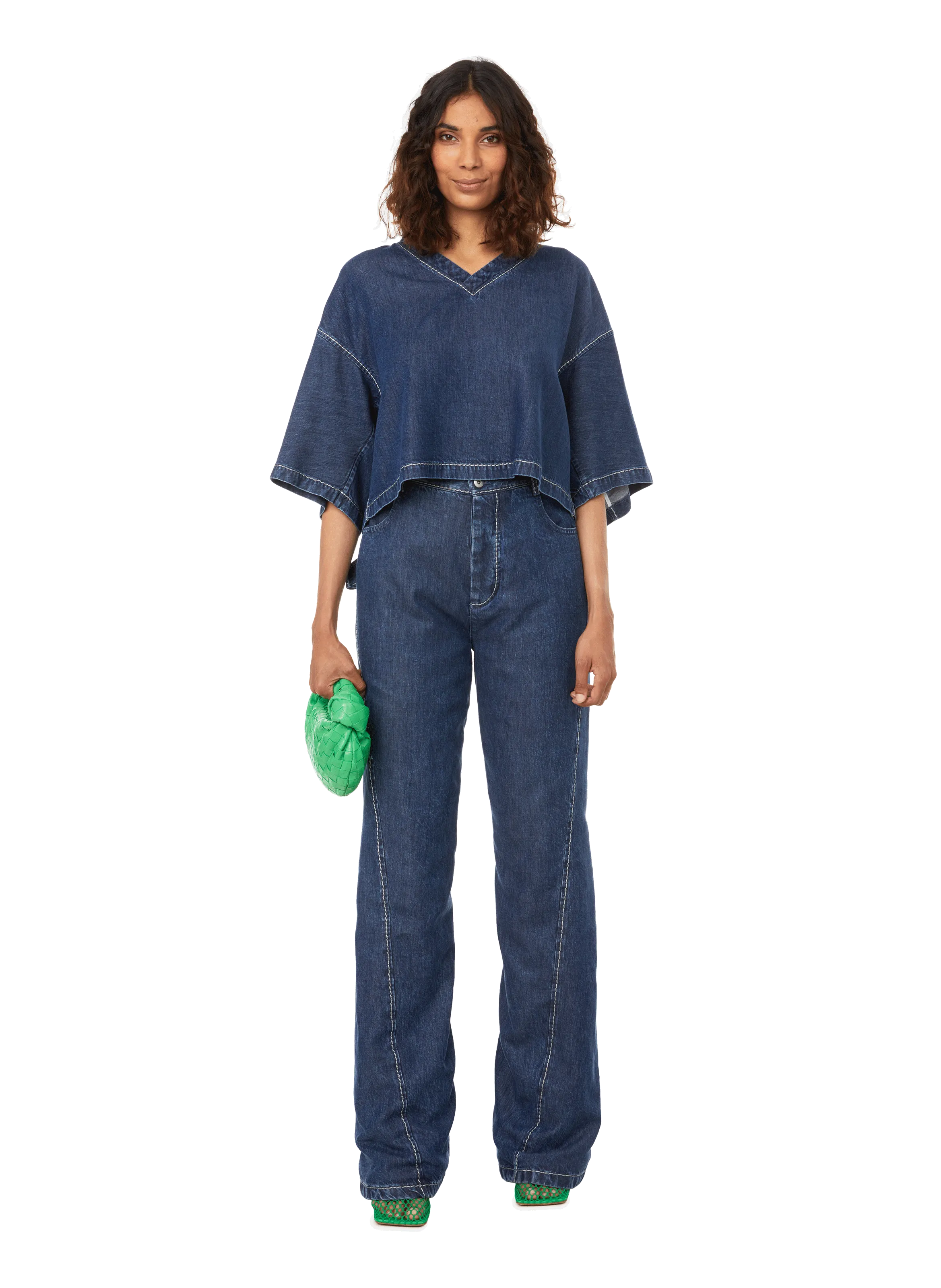 TOP COURT EN DENIM - BOTTEGA VENETA pour FEMME | Printemps