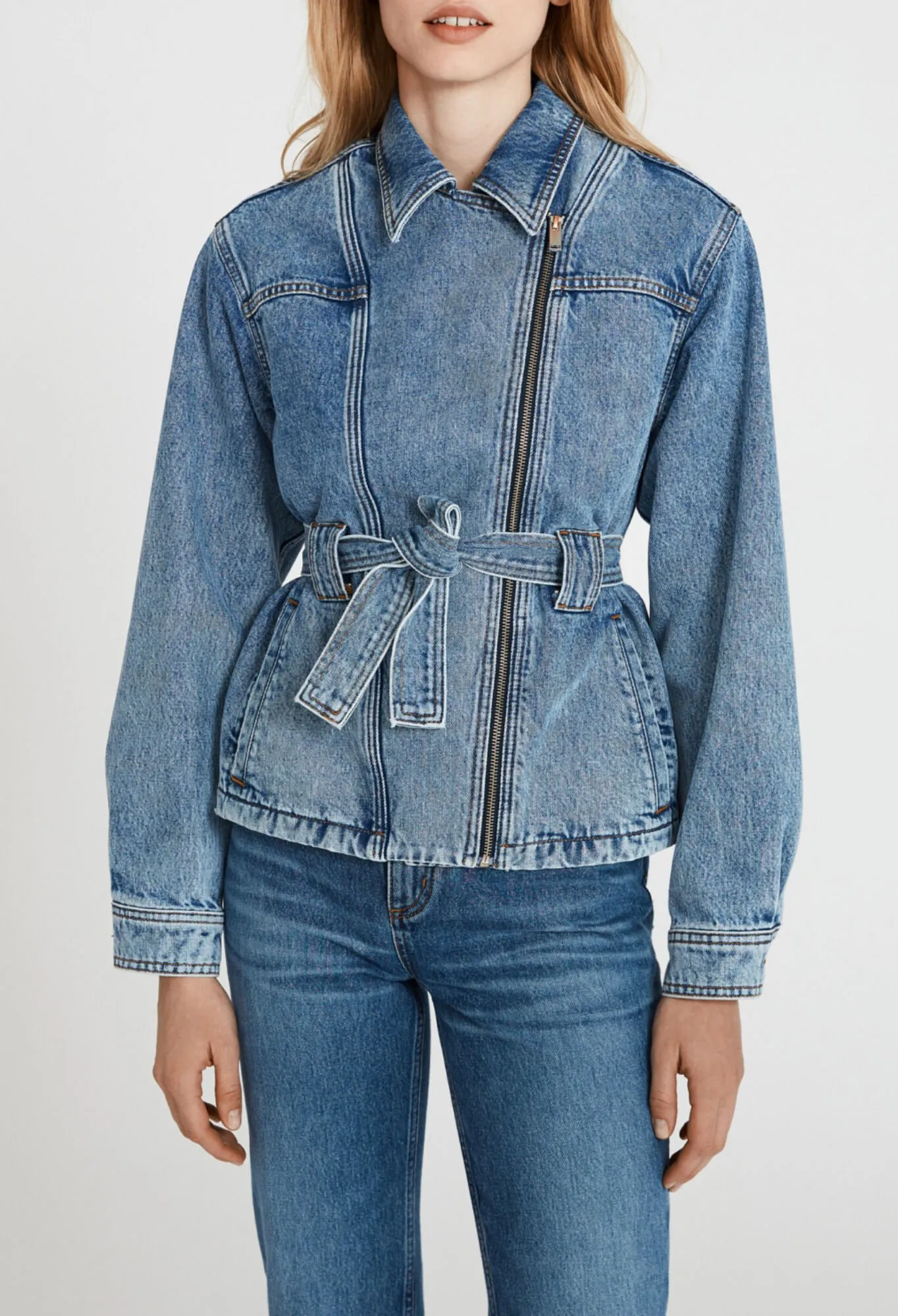 Veste denim ceinturée | Claudie FR