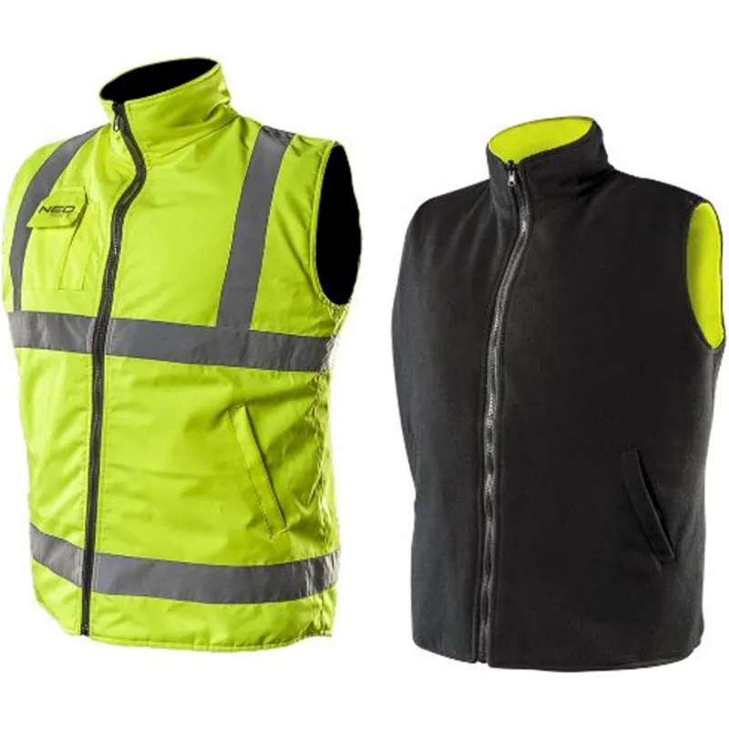Work vest, double-sided, one side reflective, yellow, size L/52